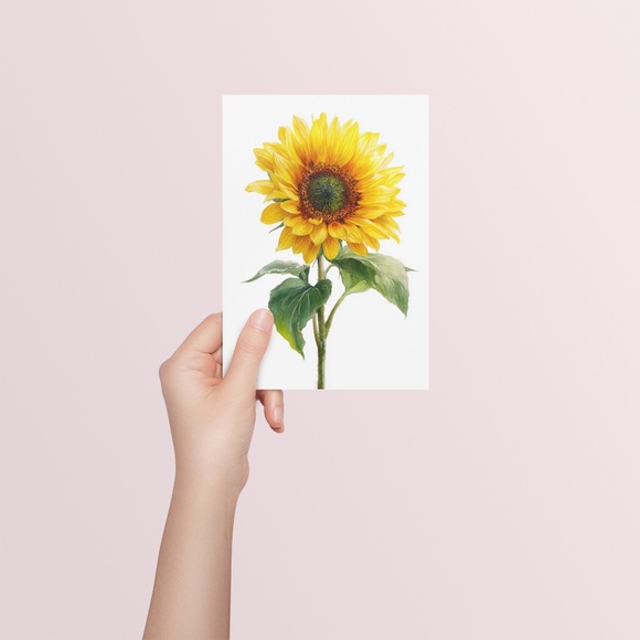 Watercolor Sunflower Wall Art Print, Unframed - Radiant Floral Bliss - Picture 5 of 7